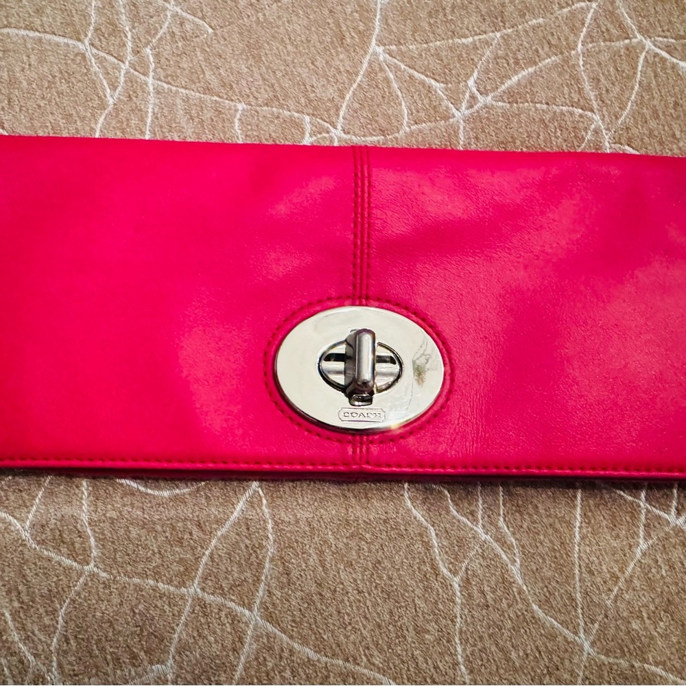 Coach Pink Leather Clutch